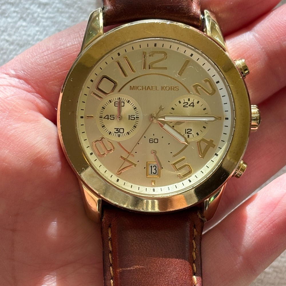 Michael Kors Gold and Brown Watch